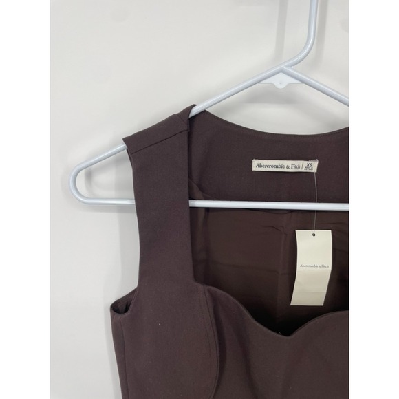 Abercrombie & Fitch Top Women's XS Brown Stretch Square Neck Sleeveless Boho NWT - Picture 7 of 12